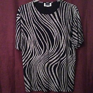 MAGGIE BARNES Zebra-striped Top