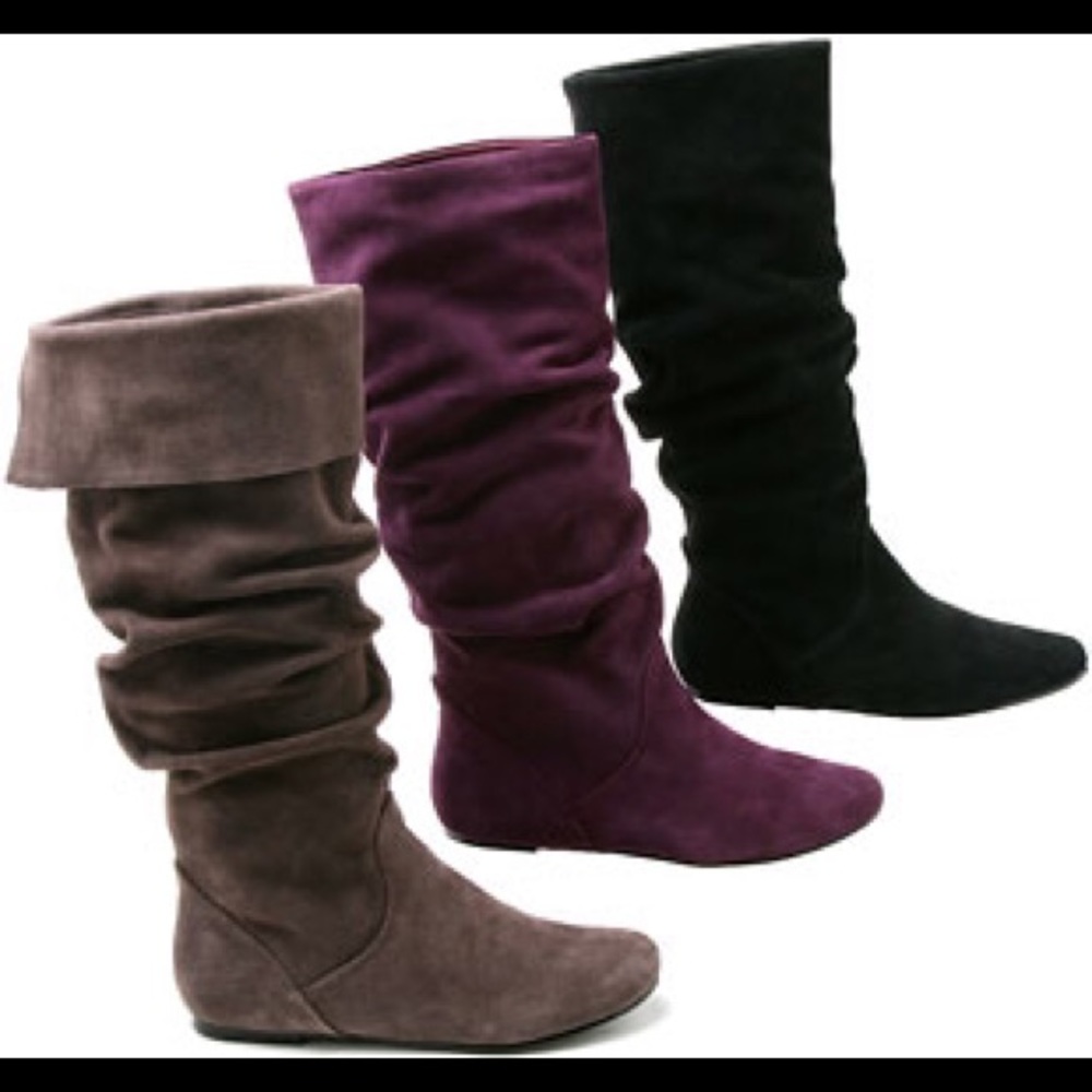 Steve Madden suede black scrunch boots