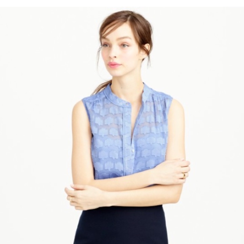 Navy J.Crew sleeveless blouse
