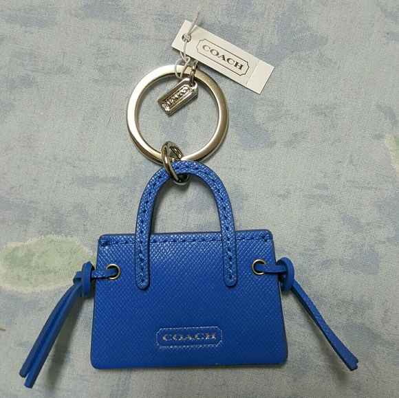 NWT Coach blue purse fob keychain. - Picture 2 of 2