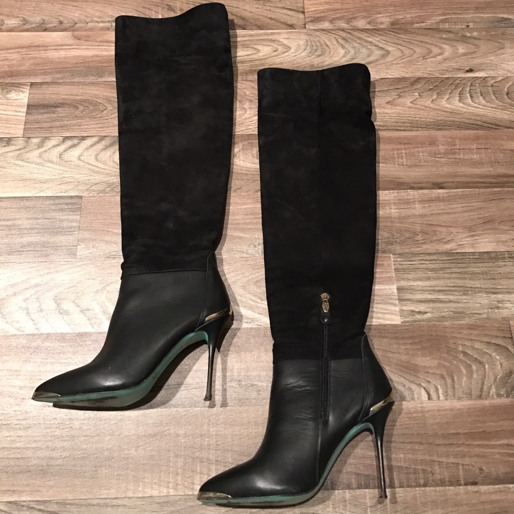 Chloe Jade Green Over-The-Knee Luxe Boots