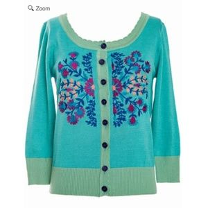 Anthropologie / Nick & Mo Embroidered Cardigan