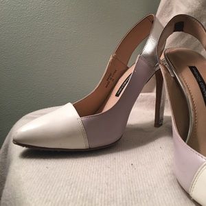French Connection color block pumps