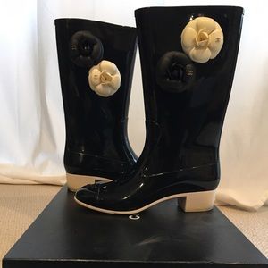 Chanel Camellia Rain Boots, size EUR 41