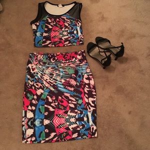 Crop top and skirt set