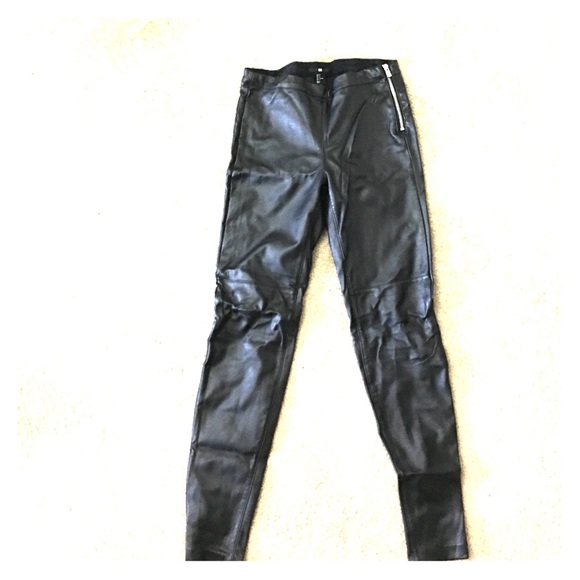 side zip leather pants