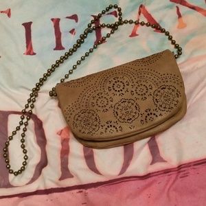 T-Shirt & Jeans purse with chain strap.