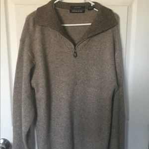 XL 100% cashmere brown 1/4 zip sweater