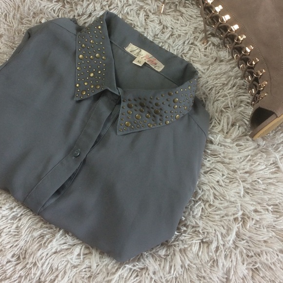 Tops - Dark Grey Shoulder Top