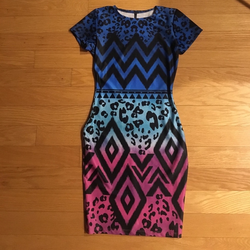 Geometric Animal Print Dress