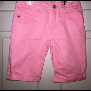 Light salmon denim shorts
