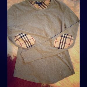 Burberry Elbow Patch Shirt Long Sleeve Grey/Gray