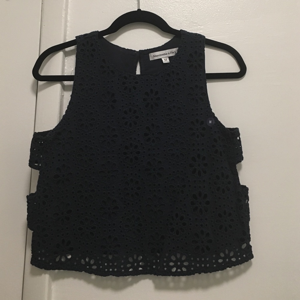 A&F Navy Crop Top