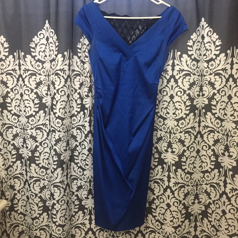 Blue silk dress