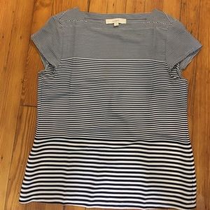striped silk tee