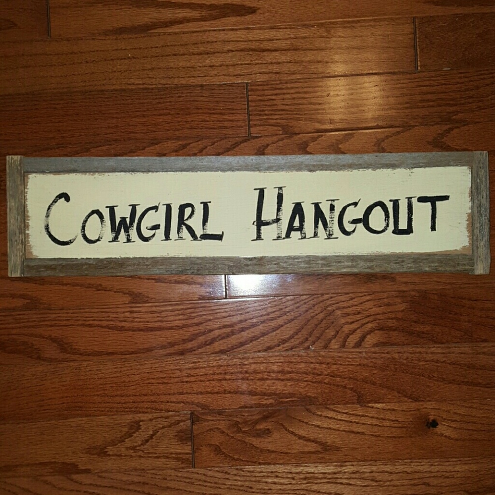 Wooden Cowgirl Sign