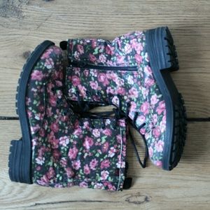 Delia's floral print combat boots