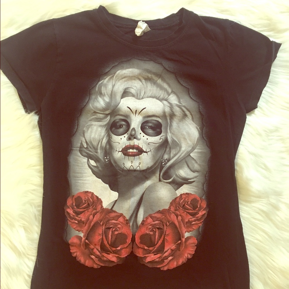 Dead Marilyn Monroe Sugar Skull Tee