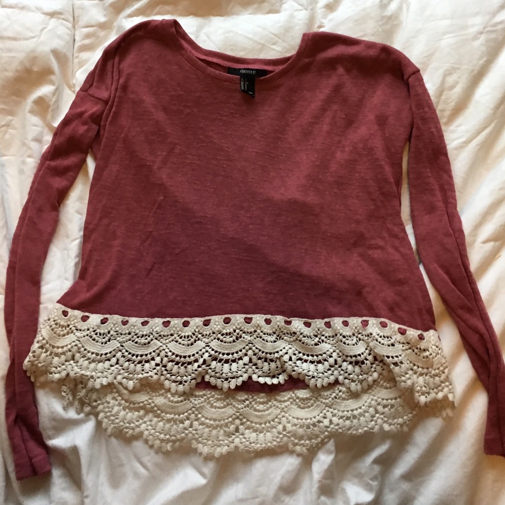 Forever 21 MUAVE laced long sleeve