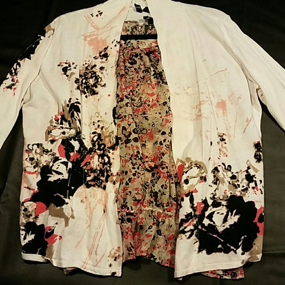 2 piece blouse  and cardigan  size xl