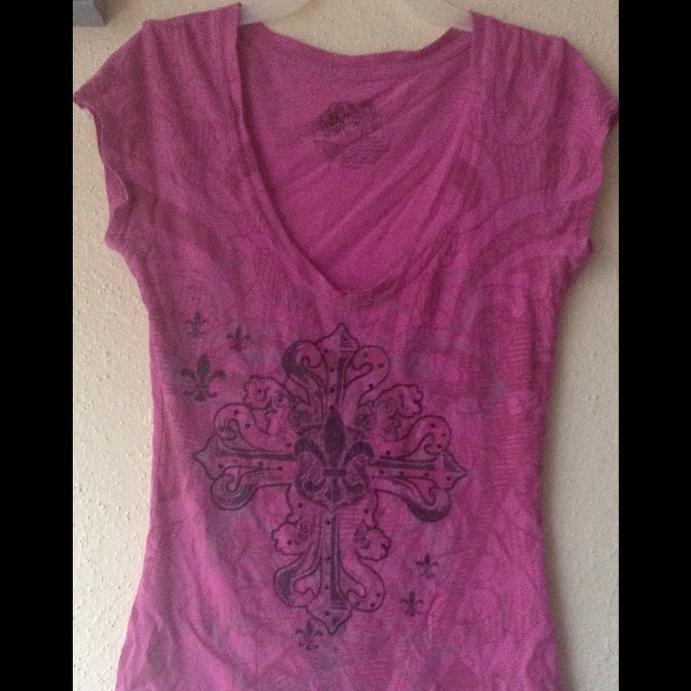 Stranded V-Neck Tee - Picture 1 of 1