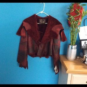 Red Leather Shearling Jacket