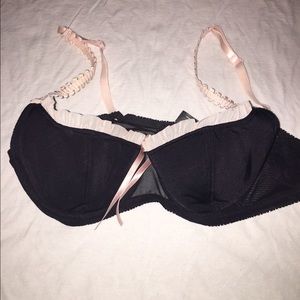 Adorable black and blush bra