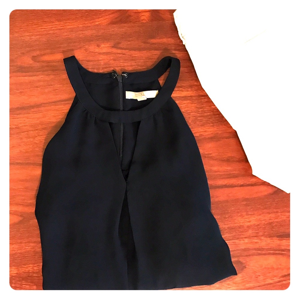 BR navy blue keyhole halter top