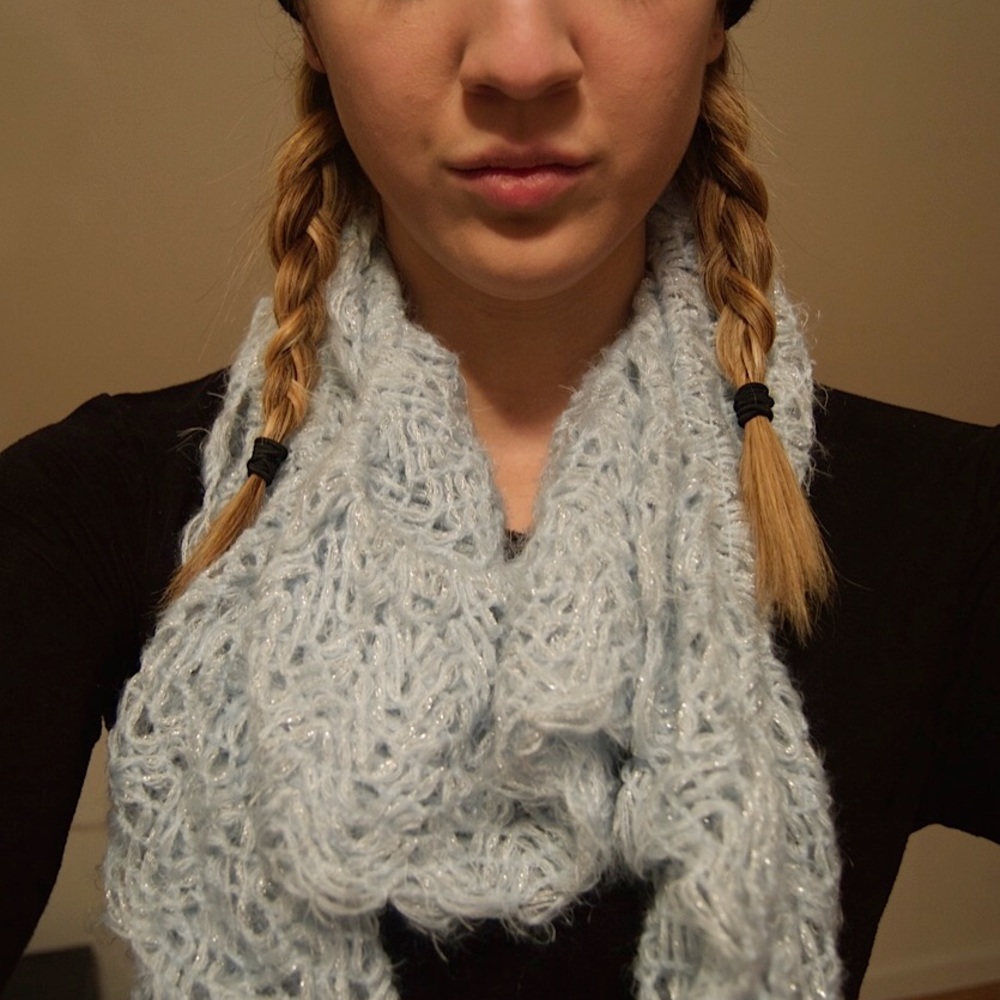 Light blue sparkly scarf