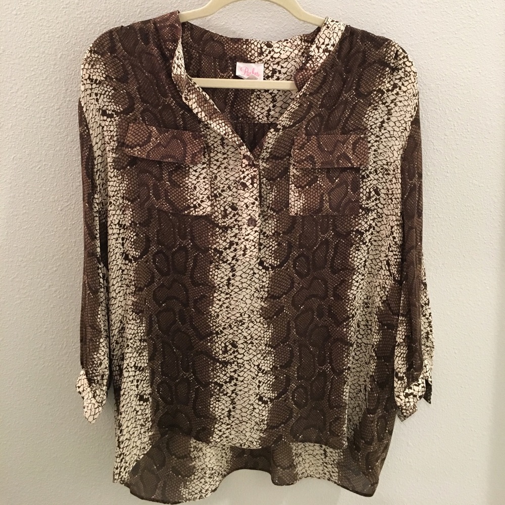 Parker snake skin print blouse