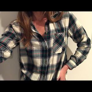 Boyfriend Fit Flannel Shirt