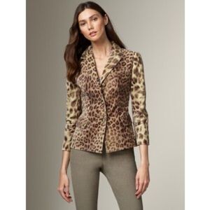 Talbots Leopard Petit Blazer Size 2P