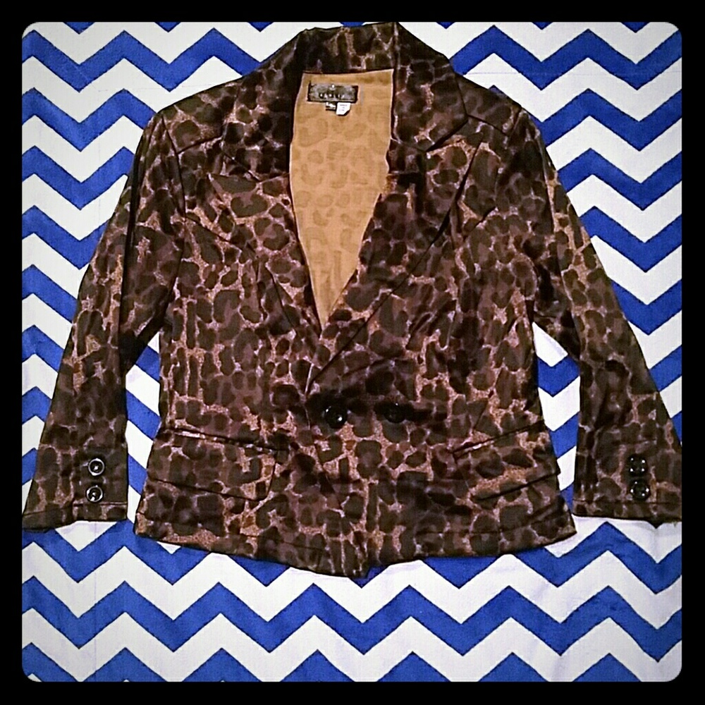 Ashley Satin Leopard Print Blazer