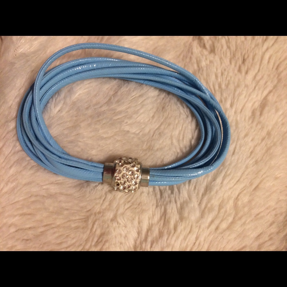 Pink and blue bling magnetic bracelet