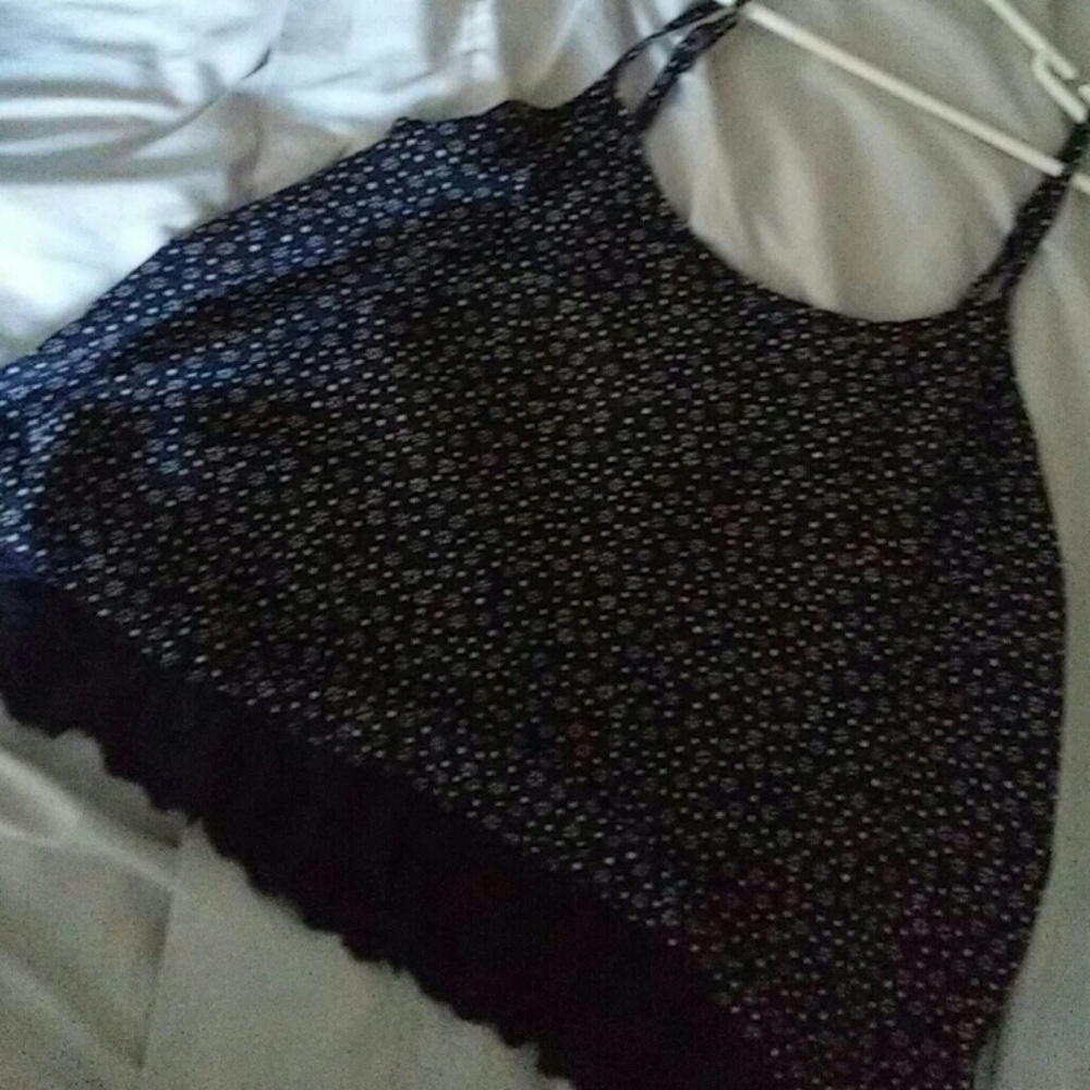 Navy blue floral tank top