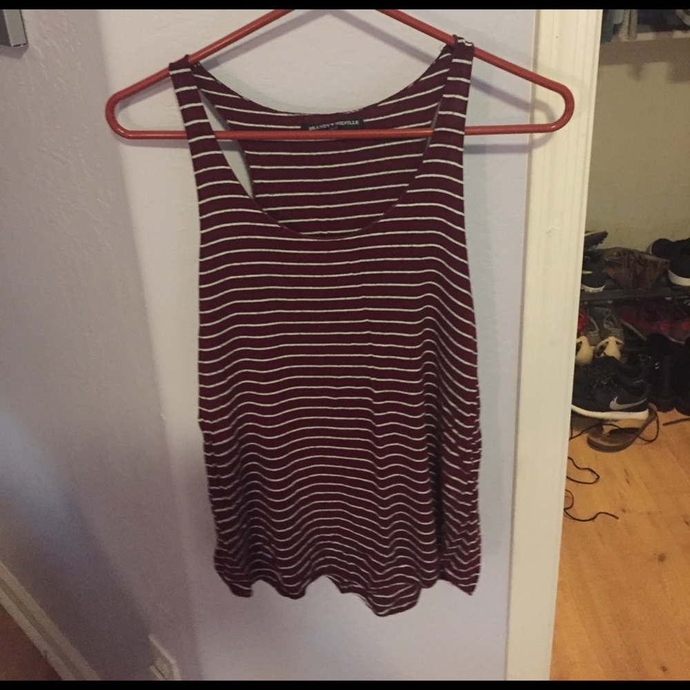 Maroon striped tank top