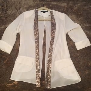 Foreign Exchange Open Back Gold Blazer