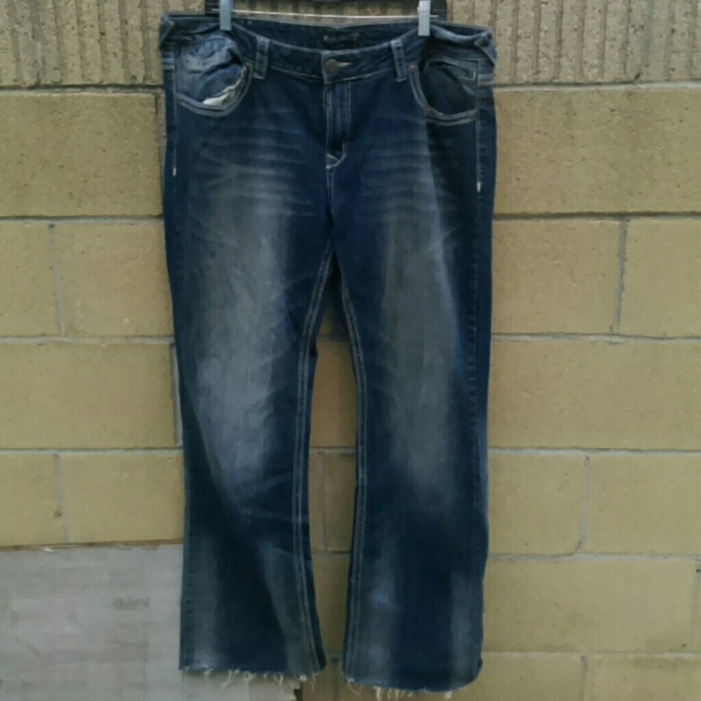 Royal blue rocker jeans size 21.
