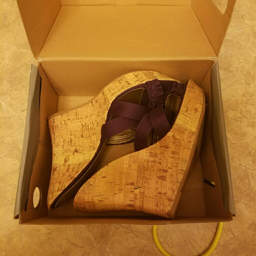 NWT purple wedges