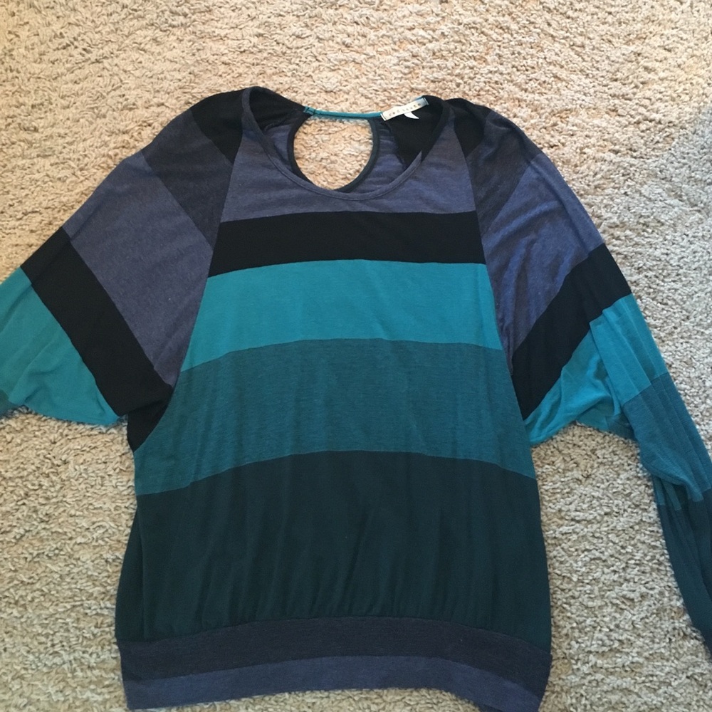 Striped jersey knit top