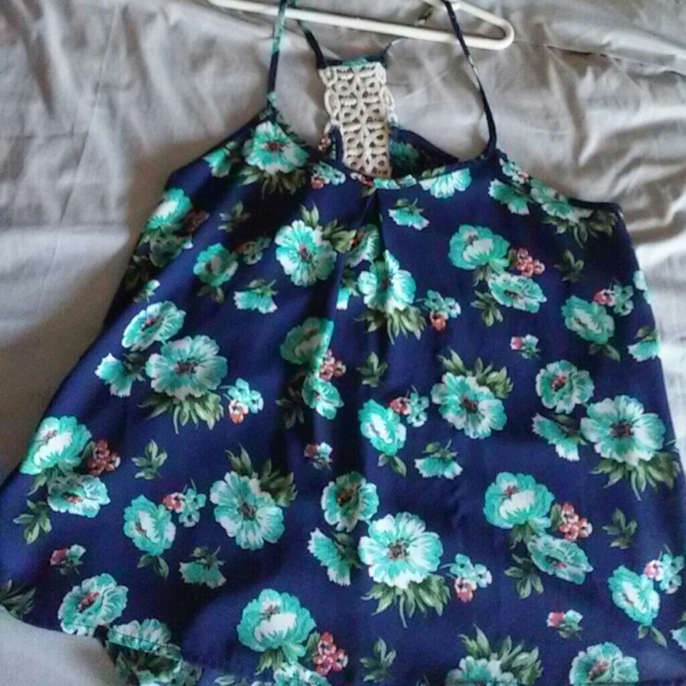 Navy/teal floral Rue 21 tank