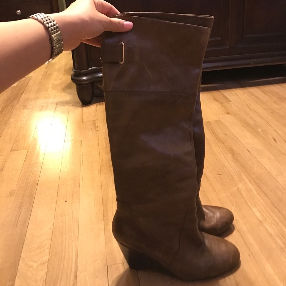 Nine West wedge boots worn