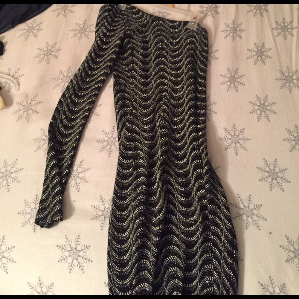 Black and silver formal dress