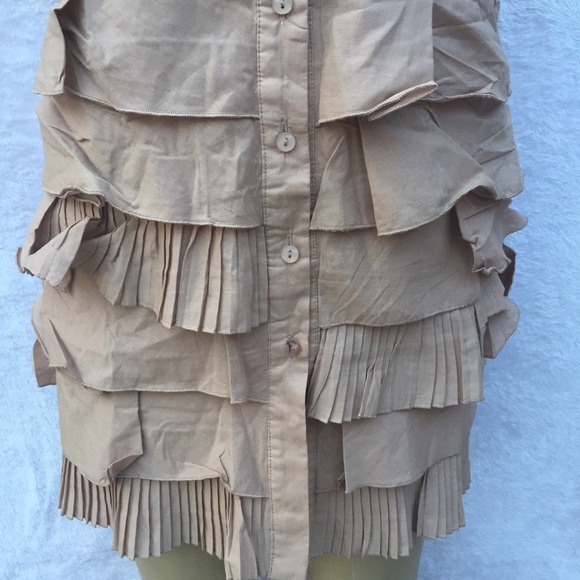 Beige color cotton dress - Picture 3 of 3