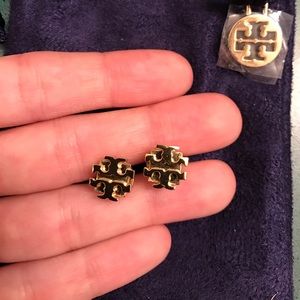 Tory Burch Small T Logo Stud Earrings