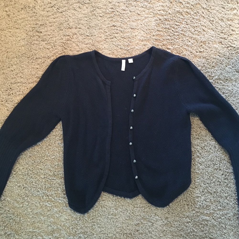 Cute blue sweater shirt cardigan