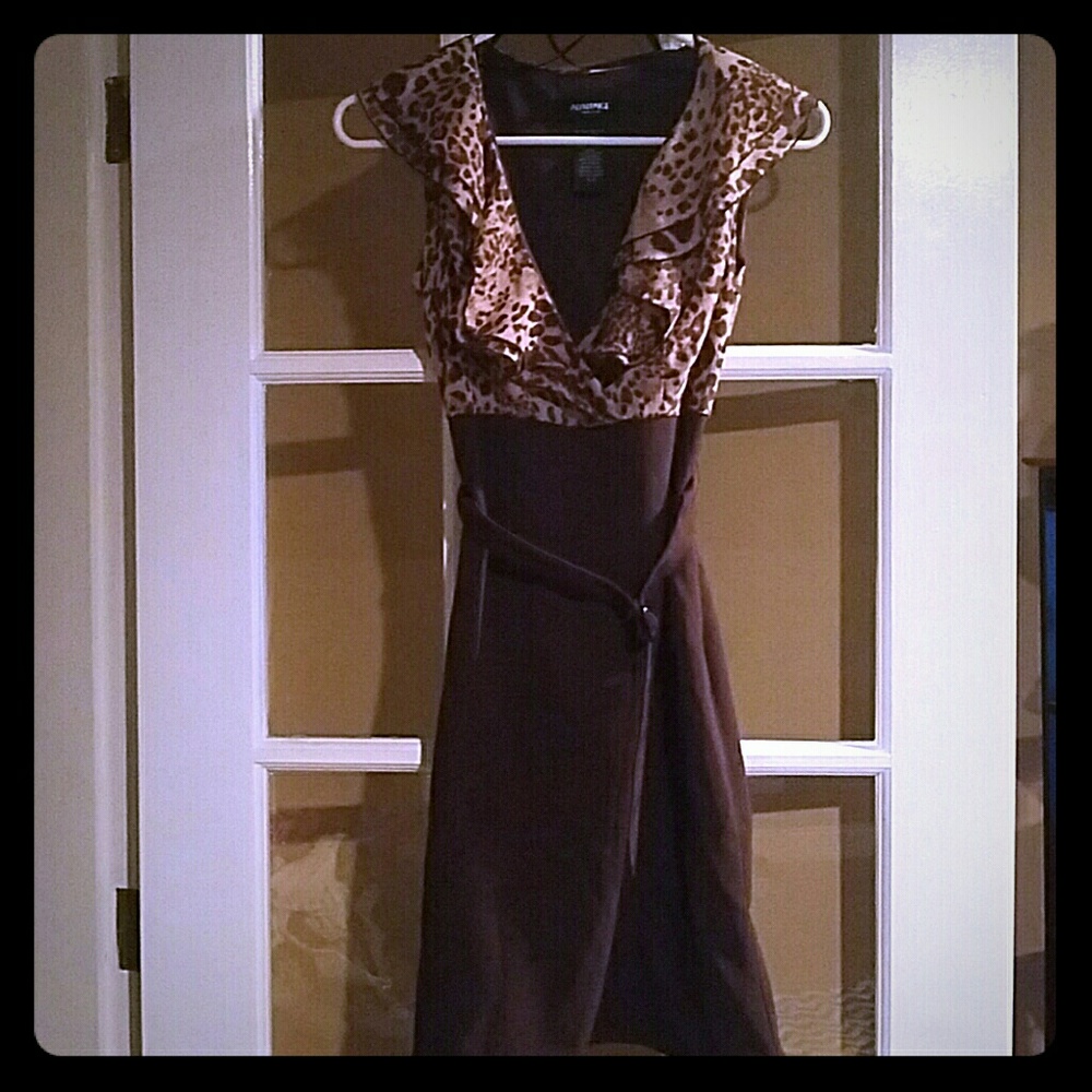 Alyn Paige Ruffled Leopard Top/Belted Dress