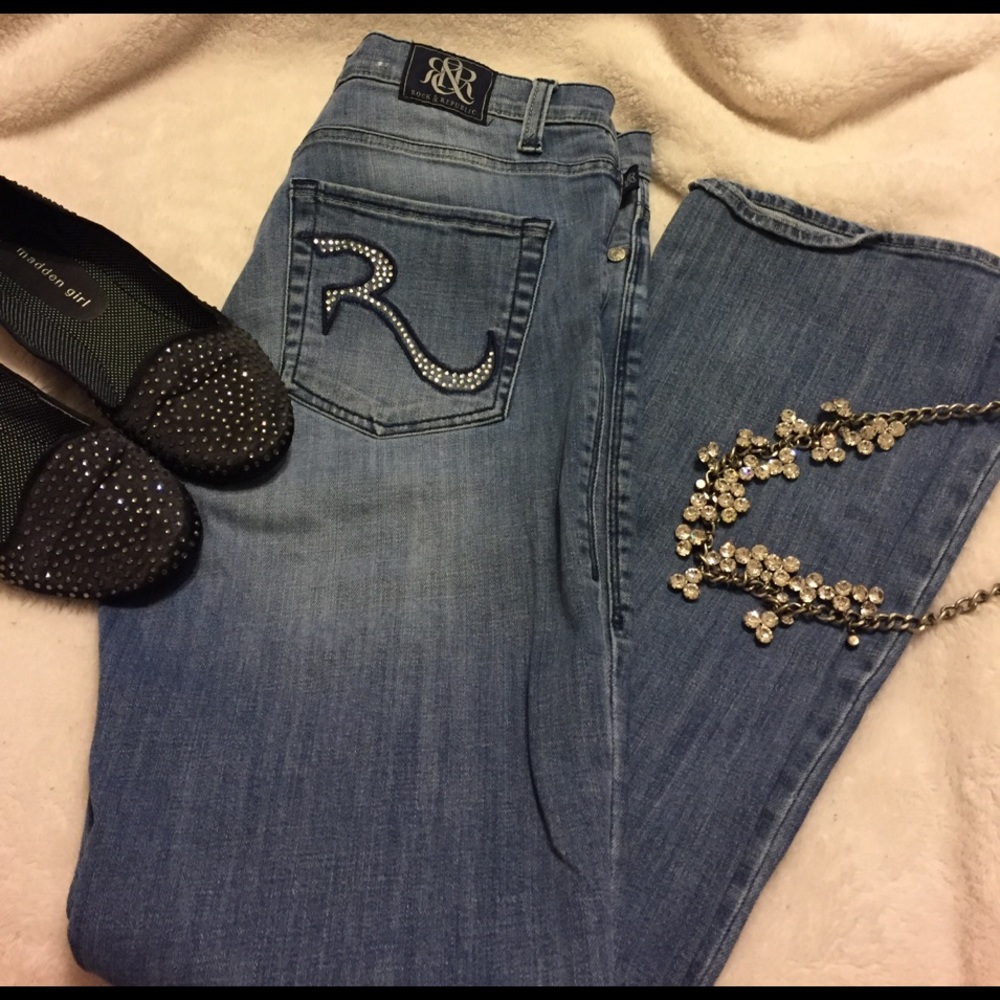 💗Rock & Republic bling jeans. Size 10💗EUC!!