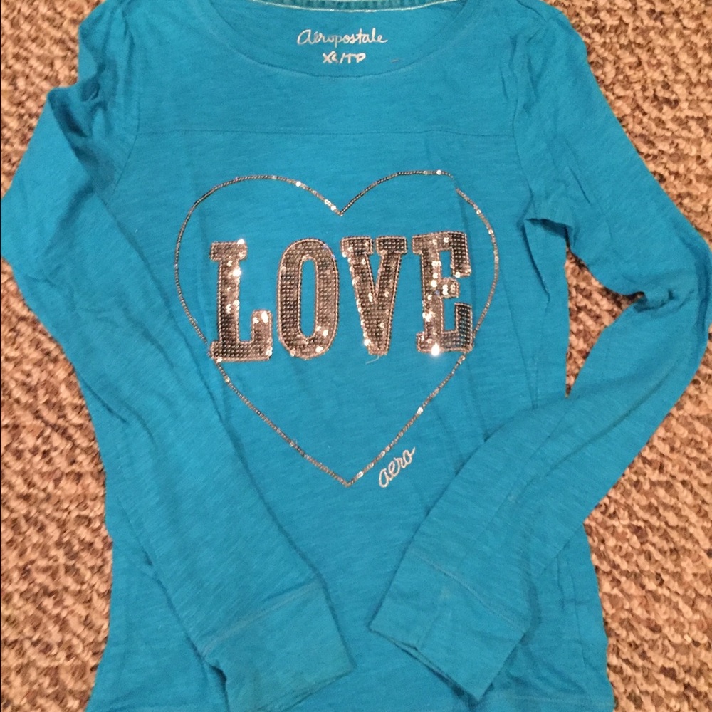 Aeropostale - Turquoise blue, longsleeve