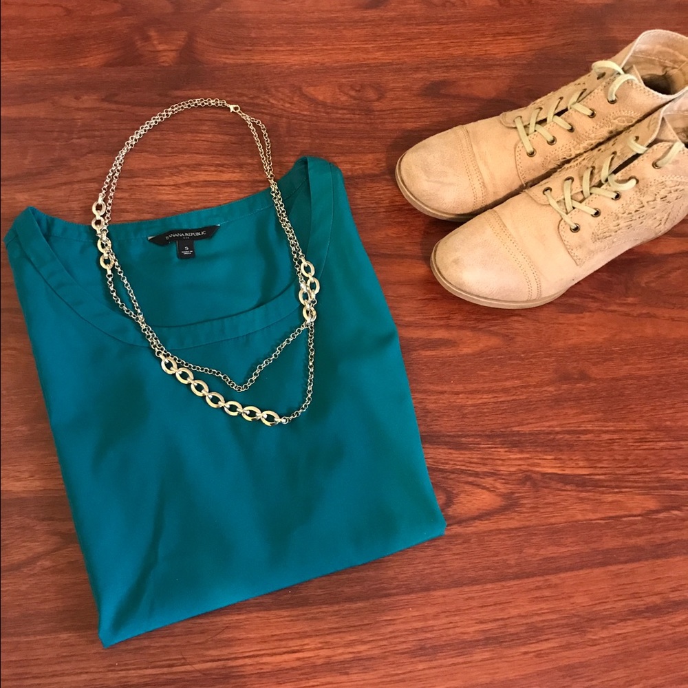 Teal BR flowy blouse